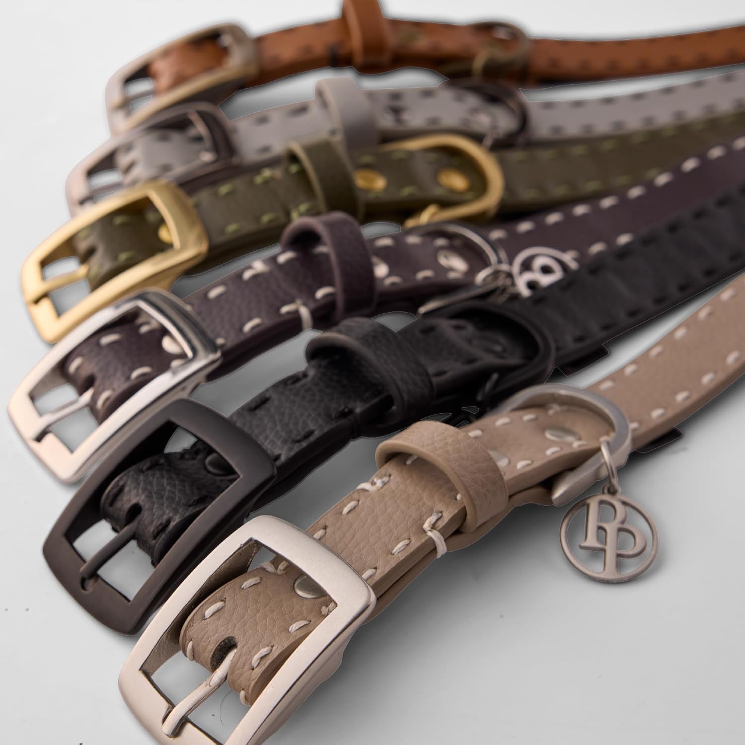 image:imagePet Passion Rein The Saddle Stitch Vegan Leather Collar Adjustable Brass Buckle Collars Made with Sustainable Materials for Small Medium Large Dogs Chocolate Espresso XSmallChocolate Espresso