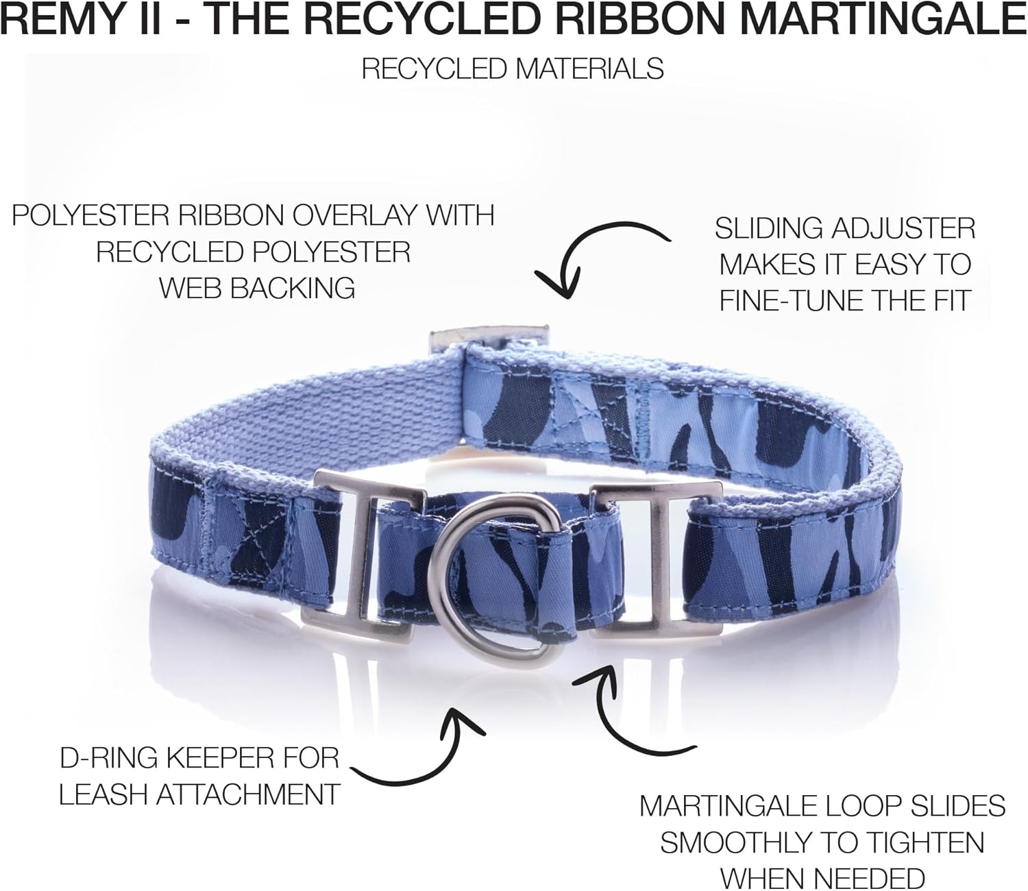 image:imagePet Passion Remy II The Recycled Ribbon Martingale Adjustable Collar NoPull Pet Training Collars Dogs Pink Camo LargeNavy Camo