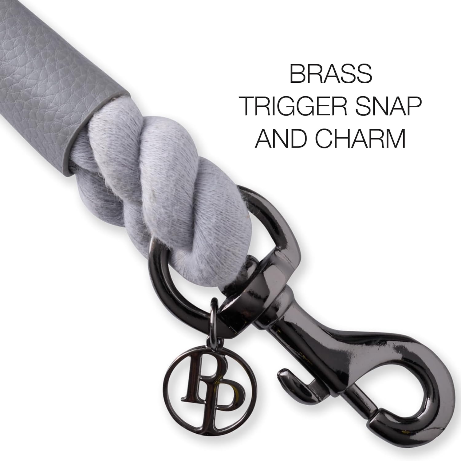 image:imagePet Passion Rowan The Twisted Rope Training Dog Leash Cotton Durable Heavy Duty Leashes 4 Ft for Close Walks for Small Medium Large Dogs Dappled CashmereGray