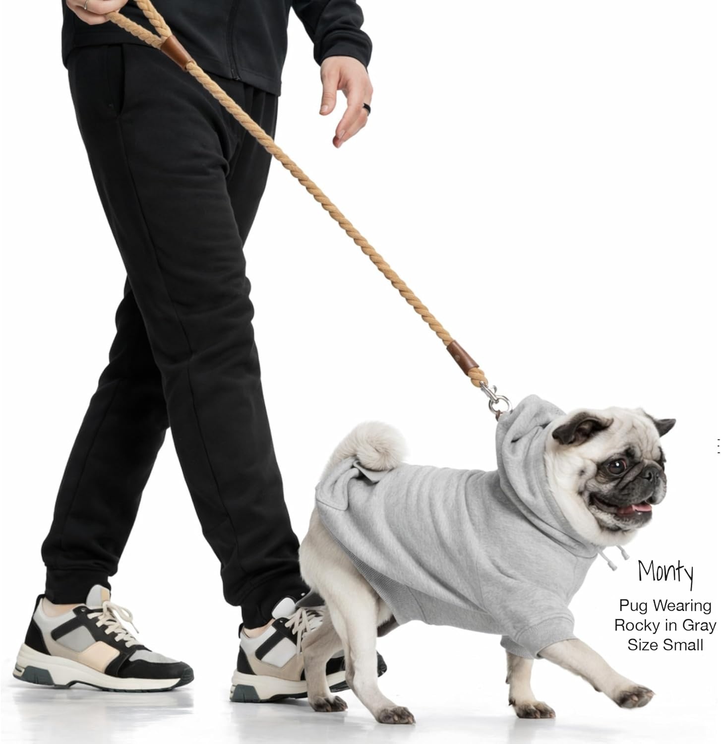 image:imagePet Passion Rowan The Twisted Rope Training Dog Leash Cotton Durable Heavy Duty Leashes 4 Ft for Close Walks for Small Medium Large Dogs Dappled CashmereBlack Beauty
