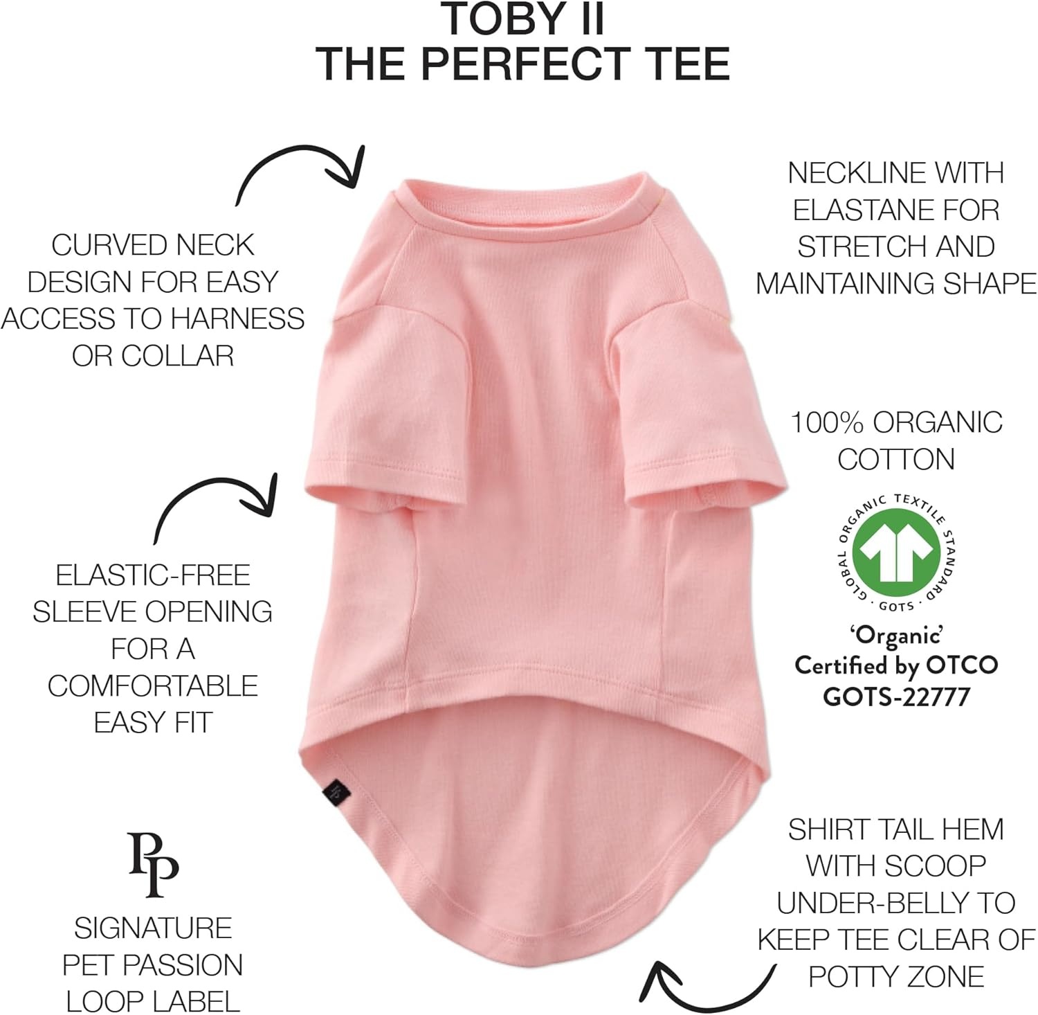 image:imagePet Passion Toby II The Perfect Tee 3 Pack Short Sleeve Pet TShirt 100 Organic Cotton Tees Clothes for Small Medium Large Dogs Black Sand Tie Dye XSmall 512 lbsPink Camo