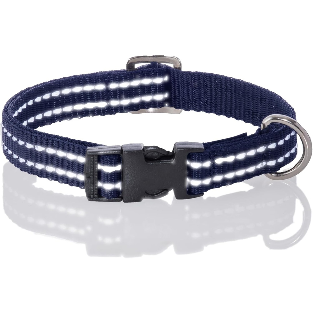 image:imagePet Passion Adjustable Reflective Dog Pet Collar for Small Medium and Large Dogs Pink XXLargeNavy