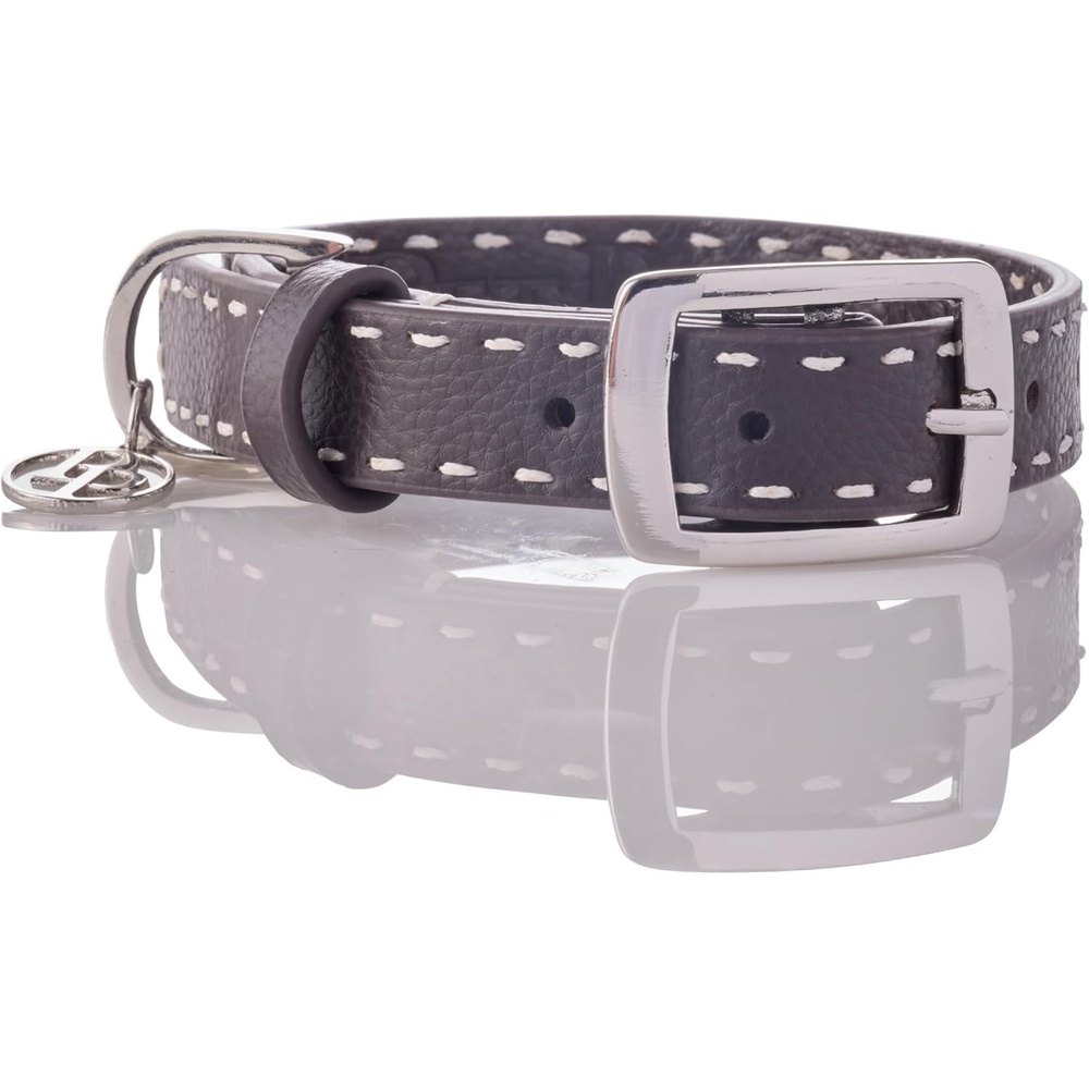 image:imagePet Passion Rein The Saddle Stitch Vegan Leather Collar Adjustable Brass Buckle Collars Made with Sustainable Materials for Small Medium Large Dogs Chocolate Espresso XSmallChocolate Espresso