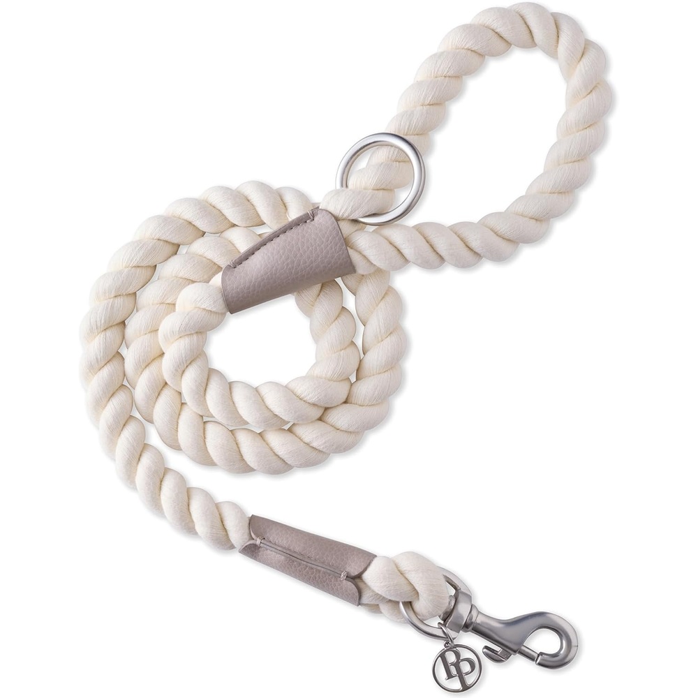 image:imagePet Passion Rowan The Twisted Rope Training Dog Leash Cotton Durable Heavy Duty Leashes 4 Ft for Close Walks for Small Medium Large Dogs Dappled CashmereDappled Cashmere