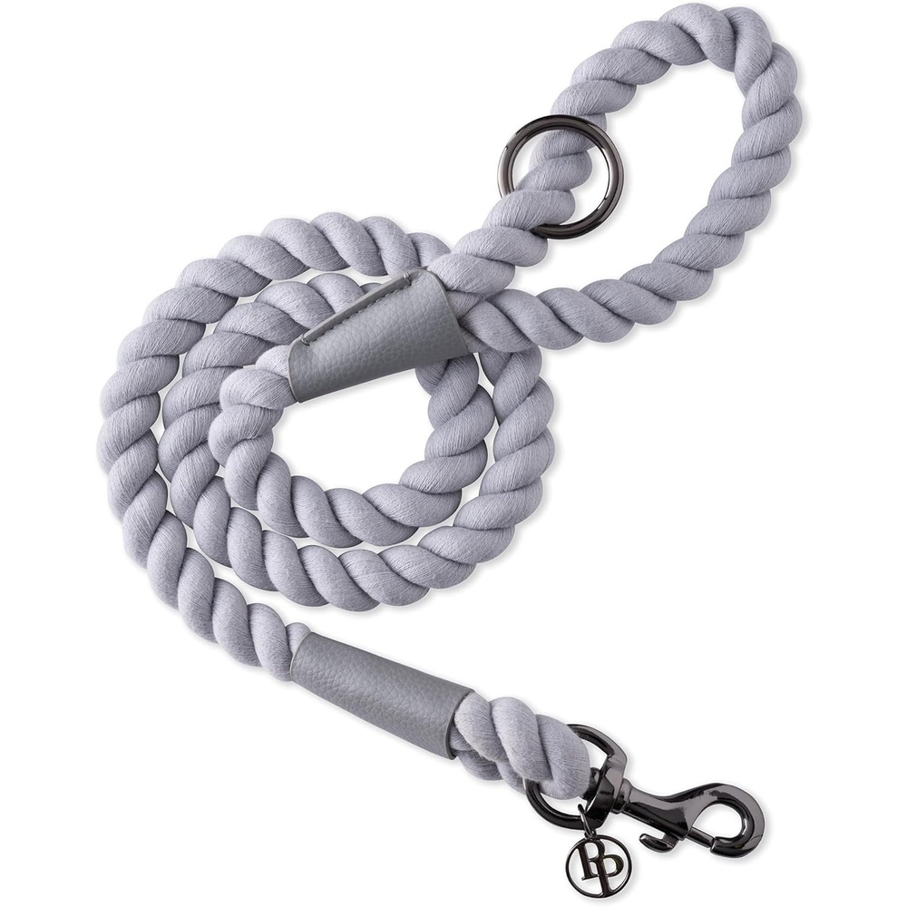 image:imagePet Passion Rowan The Twisted Rope Training Dog Leash Cotton Durable Heavy Duty Leashes 4 Ft for Close Walks for Small Medium Large Dogs Dappled CashmereGray