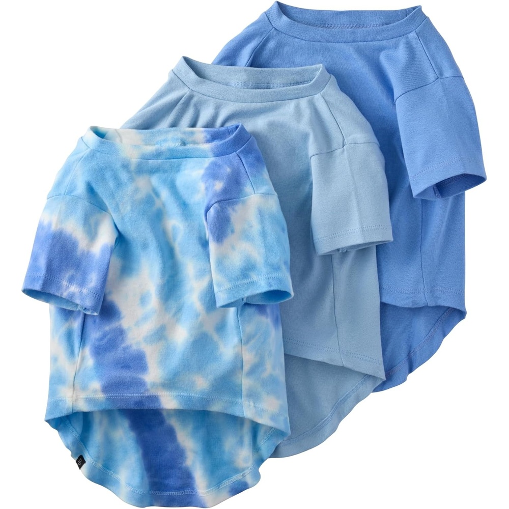 image:imagePet Passion Toby II The Perfect Tee 3 Pack Short Sleeve Pet TShirt 100 Organic Cotton Tees Clothes for Small Medium Large Dogs Black Sand Tie Dye XSmall 512 lbsBlue Tie Dye
