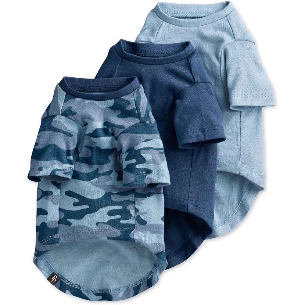 image:imagePet Passion Toby II The Perfect Tee 3 Pack Short Sleeve Pet TShirt 100 Organic Cotton Tees Clothes for Small Medium Large Dogs Black Sand Tie Dye XSmall 512 lbsNavy Camo