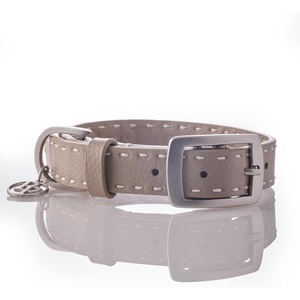 image:imagePet Passion Rein  The Saddle Stitch Vegan Leather Collar Adjustable Brass Buckle Collars Made with Sustainable Materials for Small Medium Large Dogs Chocolate Espresso XSmallDappled Cashmere