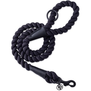 image:imagePet Passion Rowan  The Twisted Rope Training Dog Leash Cotton Durable Heavy Duty Leashes 4 Ft for Close Walks for Small Medium Large Dogs Dappled CashmereBlack Beauty