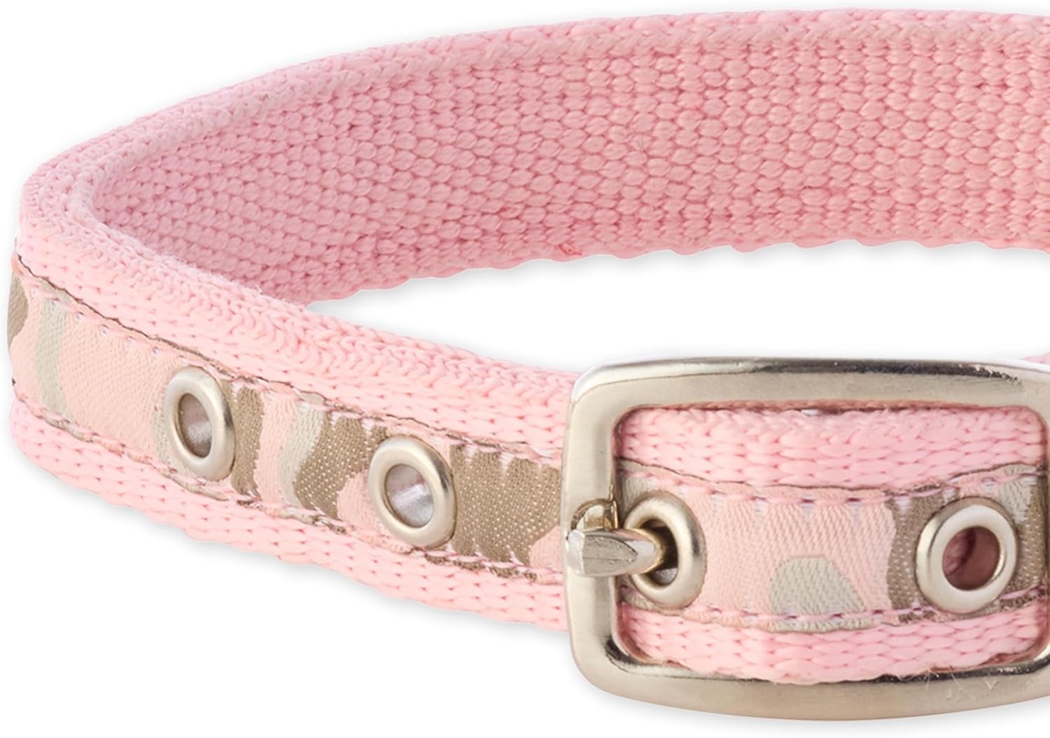 image:imagePet Passion Adjustable Recycled Ribbon Dog Collar for All Pet Breeds CamoNavy LargeCamoPink