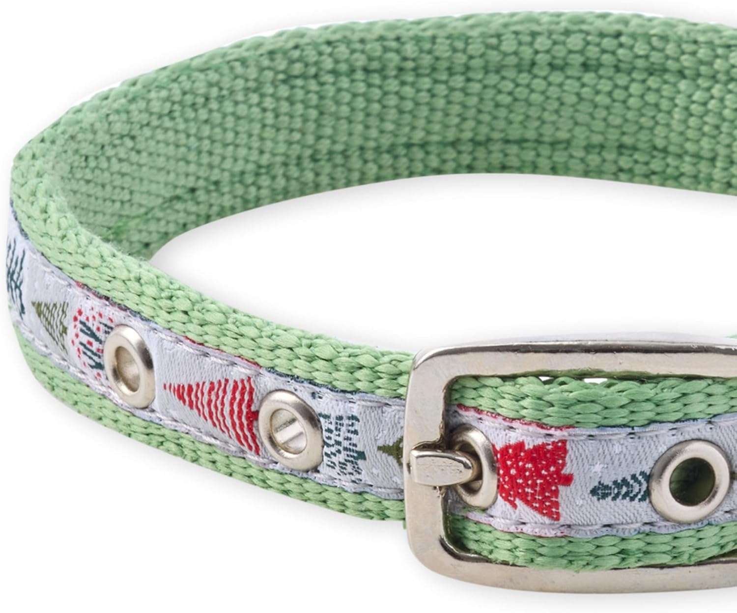 image:imagePet Passion Adjustable Recycled Ribbon Dog Collar for All Pet Breeds CamoNavy LargePiney Holiday