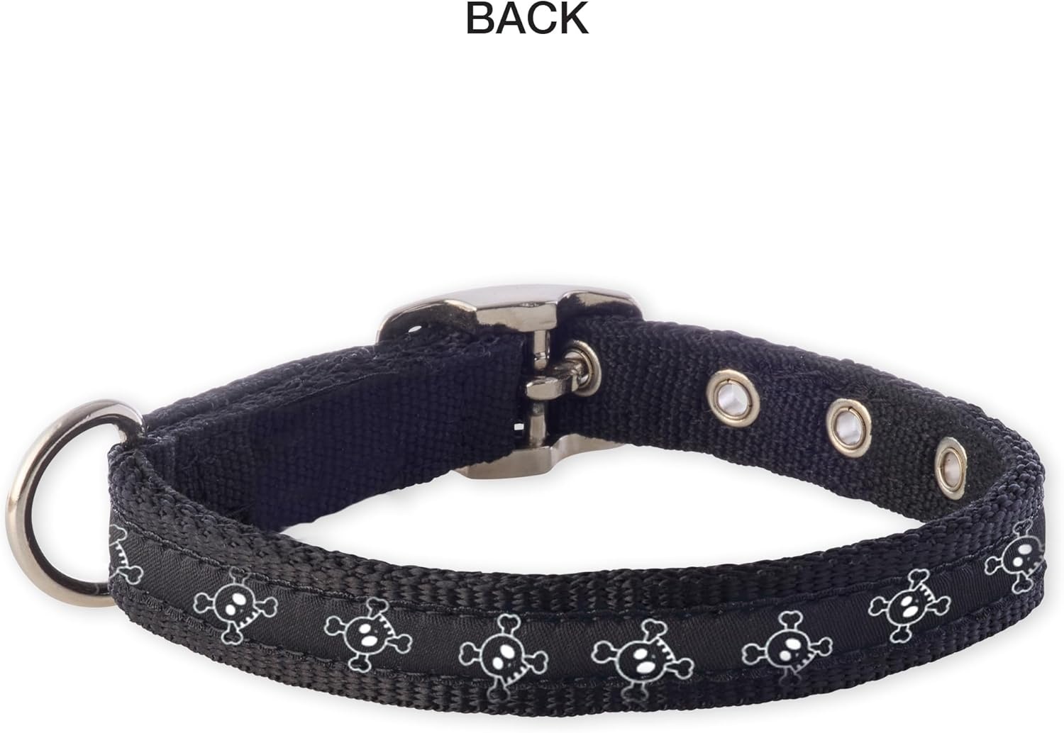 image:imagePet Passion Adjustable Recycled Ribbon Dog Collar for All Pet Breeds CamoNavy LargeSkully Night