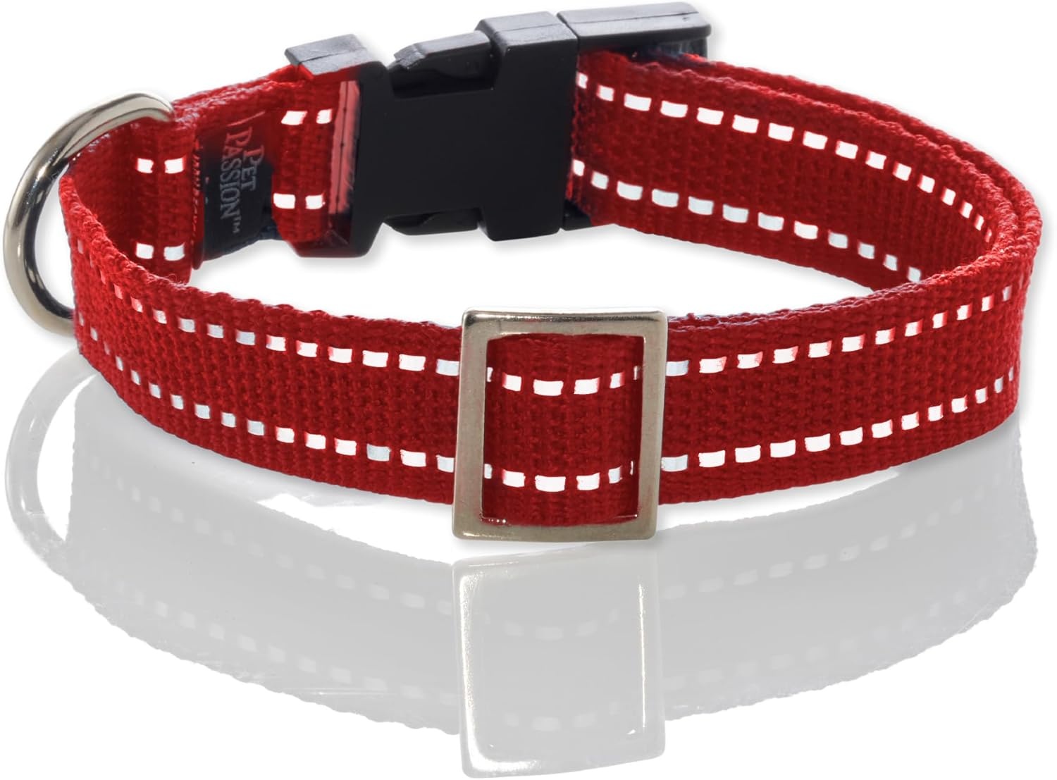 image:imagePet Passion Max II 2Pack Reflective Leash amp Collar Adjustable Matching Pet Set Durable Heavy Duty Recycled Small Medium Large Dogs Red SmallRed