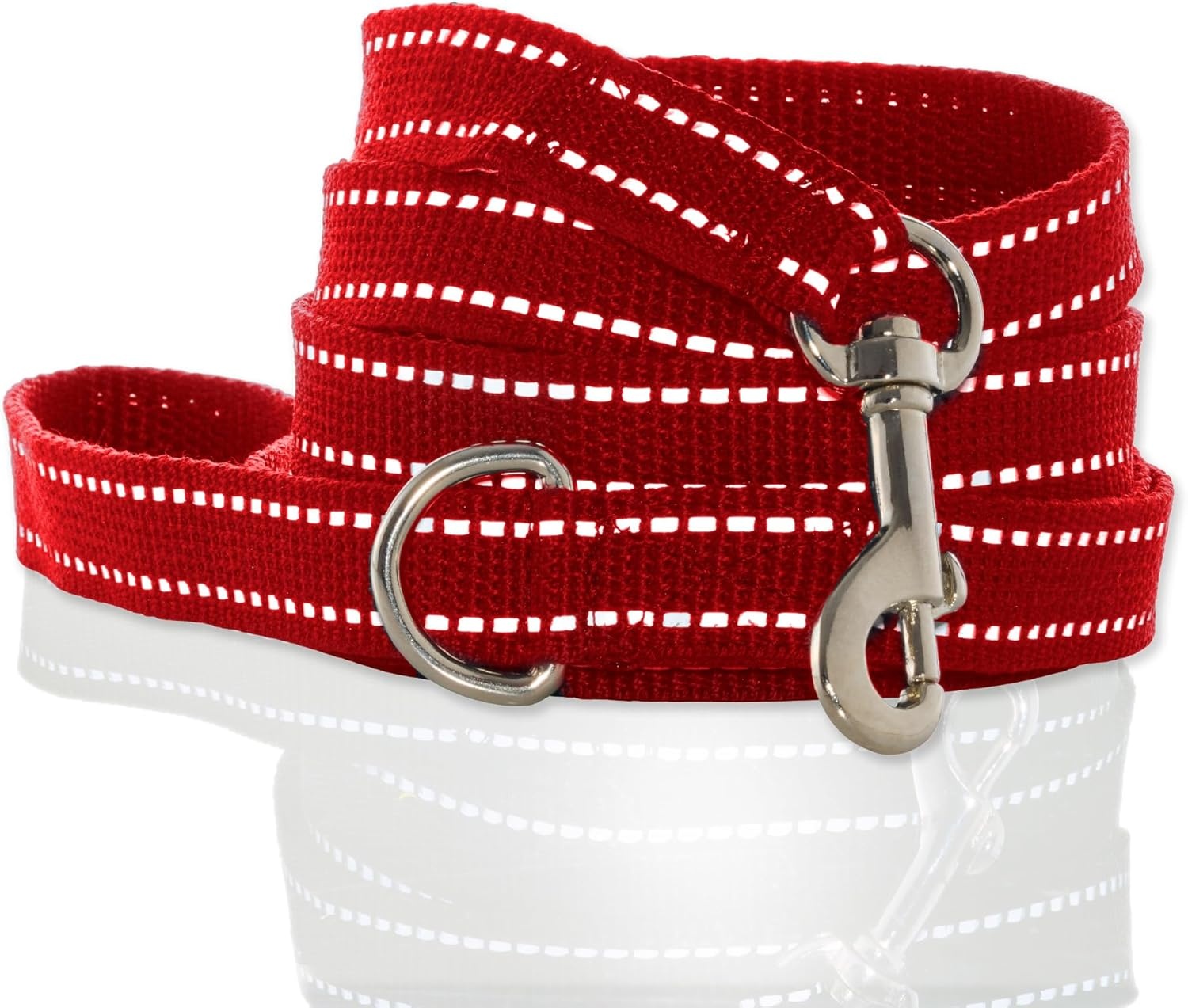 image:imagePet Passion Max II 2Pack Reflective Leash amp Collar Adjustable Matching Pet Set Durable Heavy Duty Recycled Small Medium Large Dogs Red SmallRed