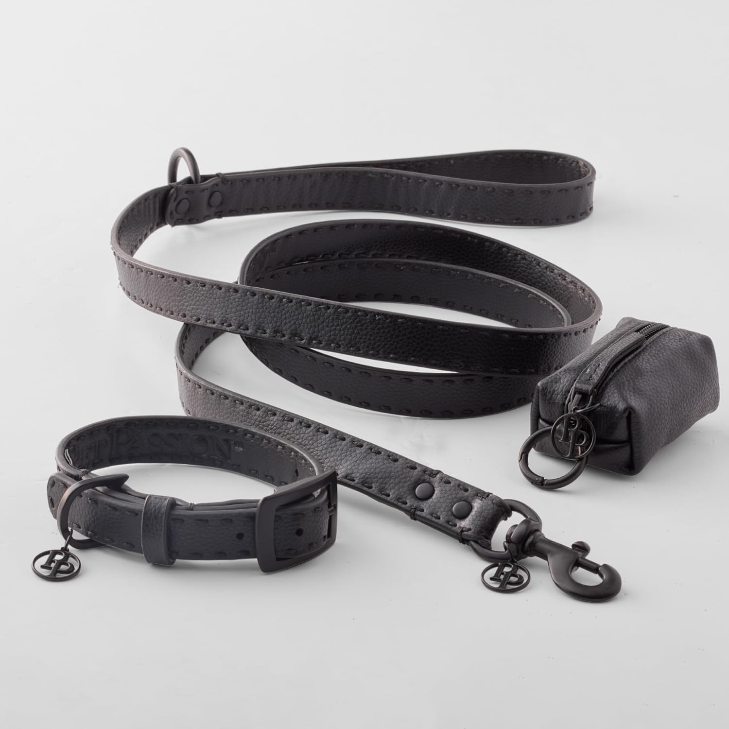 image:imageRein The Recycled Vegan Leather Pouch Durable Heavy Duty Bag Holder Leash Attachment Made With Sustainable Materials Custom Hardware for Small Medium amp Large Dogs Black BeautyBlack Beauty