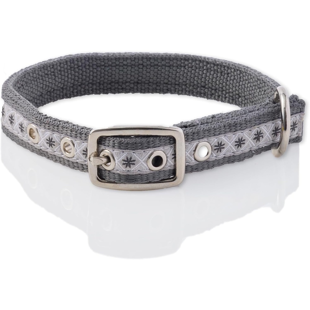 image:imagePet Passion Adjustable Recycled Ribbon Dog Collar for All Pet Breeds CamoNavy LargeFair Isle Gray