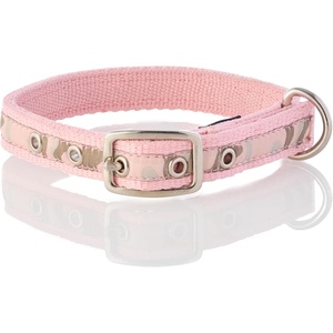image:imagePet Passion Adjustable Recycled Ribbon Dog Collar for All Pet Breeds CamoNavy LargeCamoPink