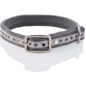 image:imagePet Passion Adjustable Recycled Ribbon Dog Collar for All Pet Breeds CamoNavy LargeFair Isle Gray