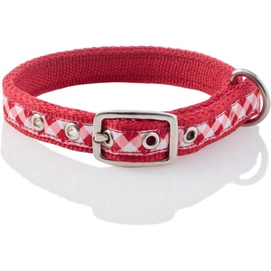 image:imagePet Passion Adjustable Recycled Ribbon Dog Collar for All Pet Breeds CamoNavy LargeRed Buffalo Plaid