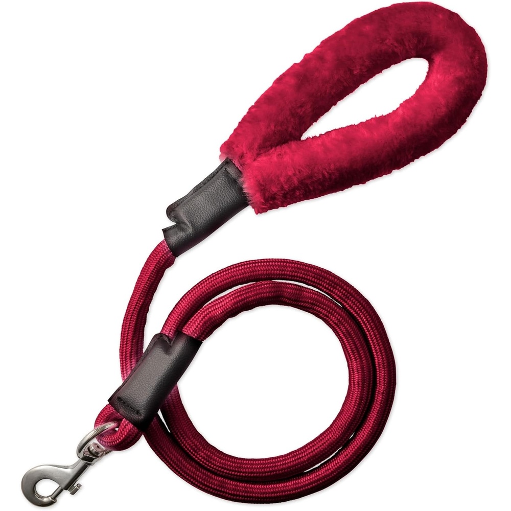 image:imagePet Passion Plush Dog Leash with Cozy Sherpa Handle 5 ft for All Pet Breeds Navy One SizeHot Pink