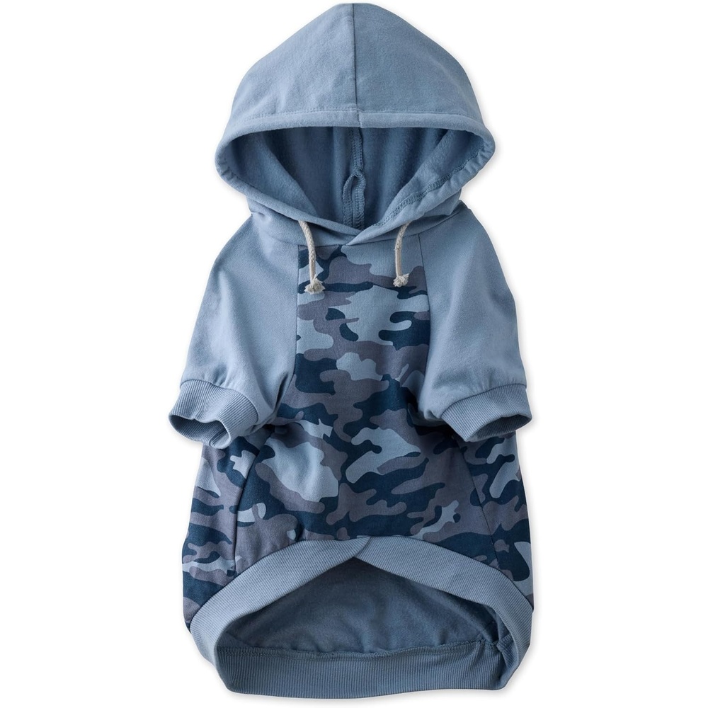 image:imagePet Passion Rocky The Original Lightweight Hooded Tee 100 Organic Cotton Dog Hoodie Pet Coat Sweater for All Sized Dogs Navy Camo XSmall 512 lbsNavy Half Camo