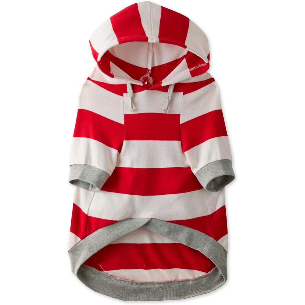 image:imagePet Passion Rocky The Original Lightweight Hooded Tee 100 Organic Cotton Dog Hoodie Pet Coat Sweater for All Sized Dogs Navy Camo XSmall 512 lbsRed Bold Stripe