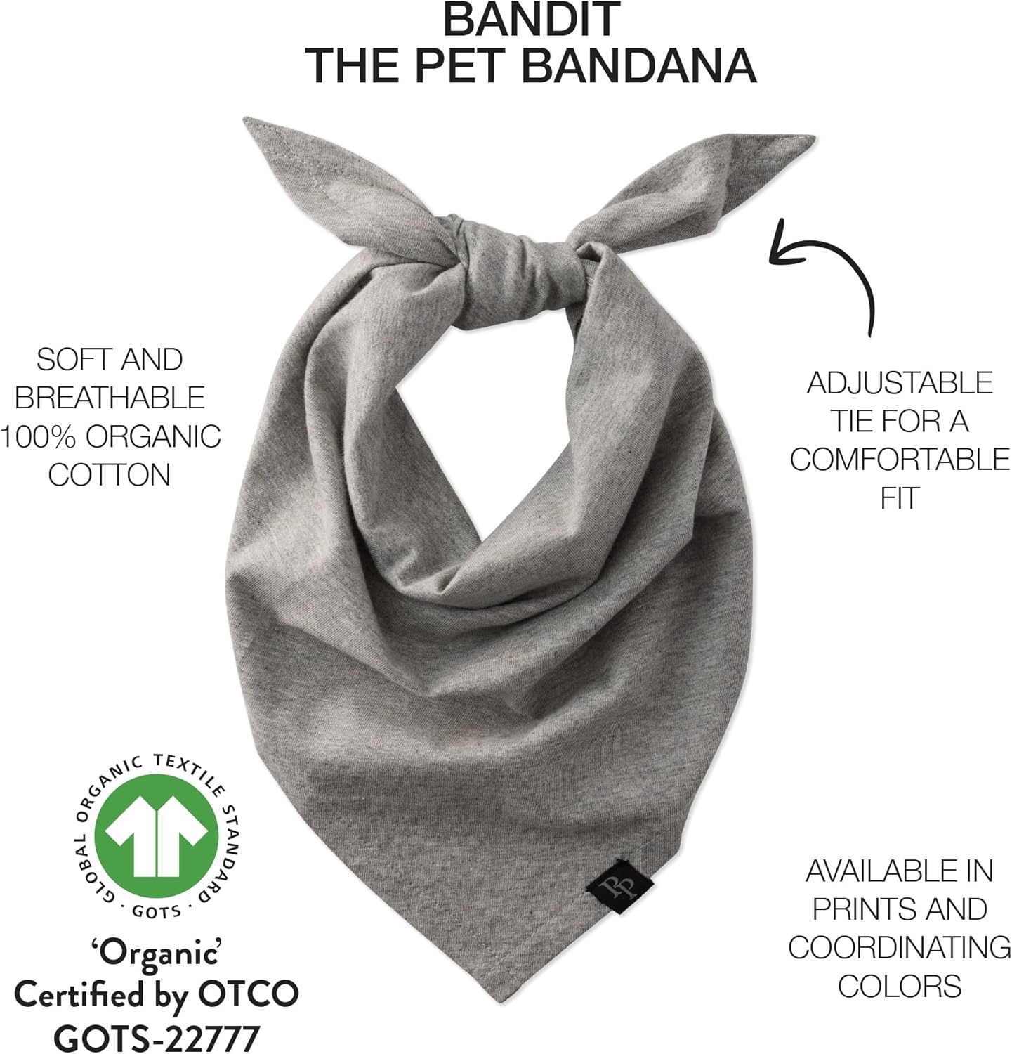 image:imagePet Passion Bandit The PET Bandana 100 Organic Cotton Pet Bandanas Clothes for Small Medium Large Dogs 2Pack Candy Corn XSmallSmall1Pack Black Sand