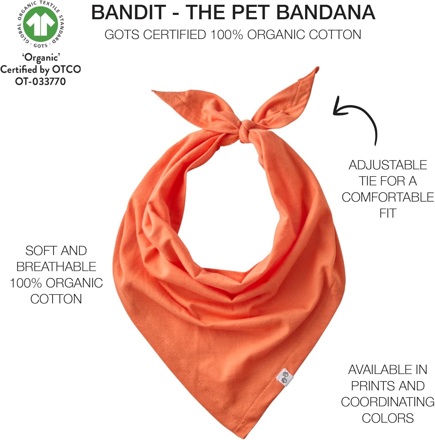 image:imagePet Passion Bandit The PET Bandana 100 Organic Cotton Pet Bandanas Clothes for Small Medium Large Dogs 2Pack Candy Corn XSmallSmall2Pack Candy Corn
