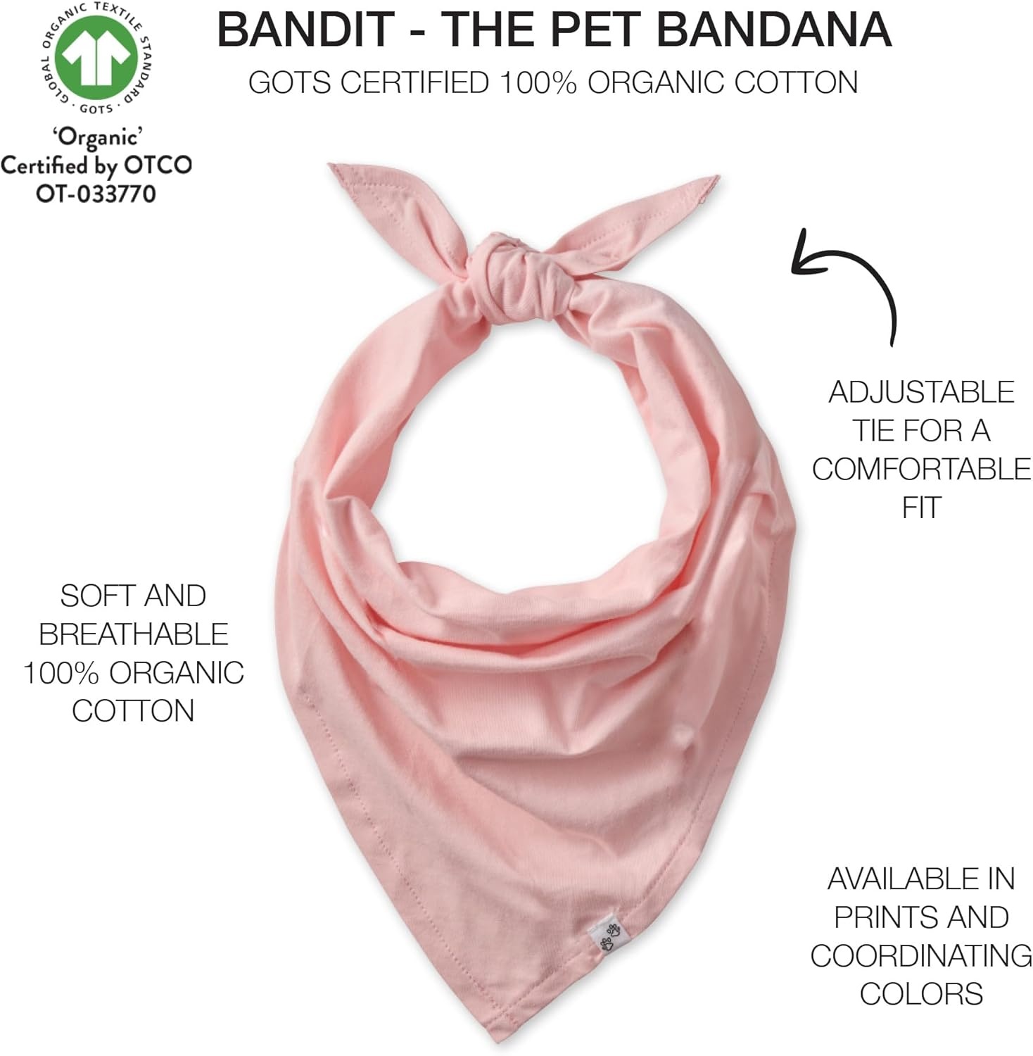 image:imagePet Passion Bandit The PET Bandana 100 Organic Cotton Pet Bandanas Clothes for Small Medium Large Dogs 2Pack Candy Corn XSmallSmall2Pack Pink Camo