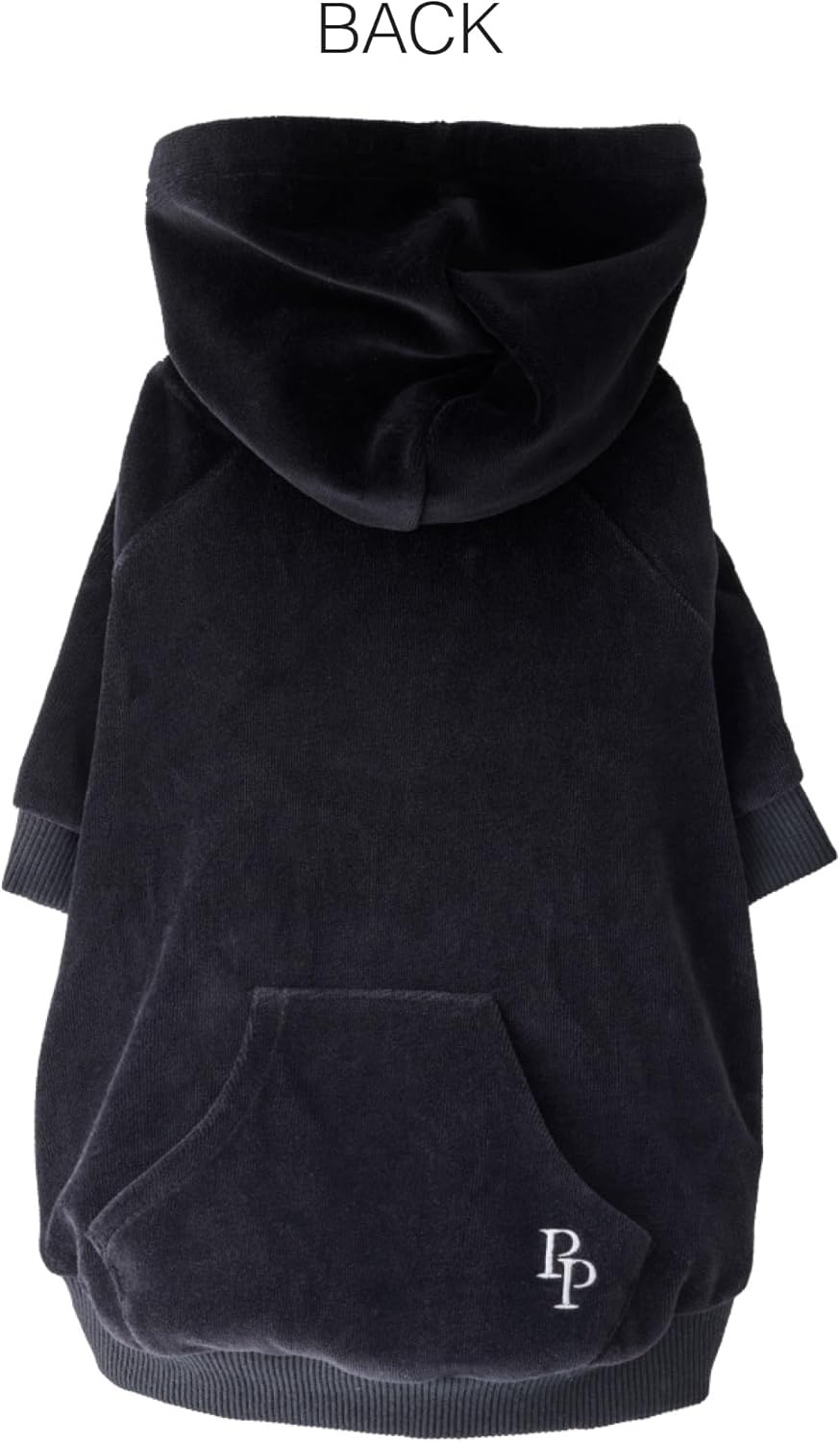 image:imagePet Passion Cooper II Organic Cotton Velour Dog Hoodie Pet Coat for Small Medium and Large Dogs Black XXSmall 47 lbsBlack