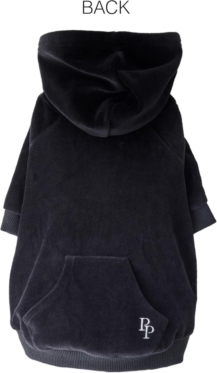 image:imagePet Passion Cooper II Organic Cotton Velour Dog Hoodie Pet Coat for Small Medium and Large Dogs Black XXSmall 47 lbsBlack