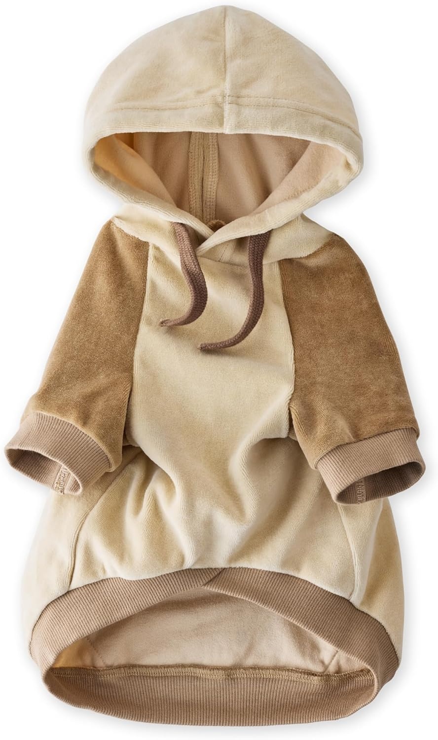 image:imagePet Passion Cooper II Organic Cotton Velour Dog Hoodie Pet Coat for Small Medium and Large Dogs Black XXSmall 47 lbsCoffee Color Block