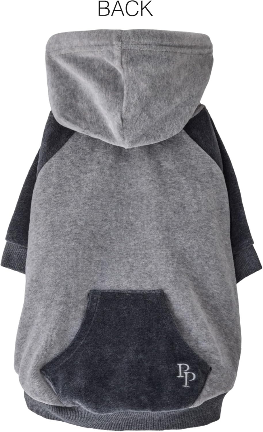 image:imagePet Passion Cooper II Organic Cotton Velour Dog Hoodie Pet Coat for Small Medium and Large Dogs Black XXSmall 47 lbsHeather Gray Color Block
