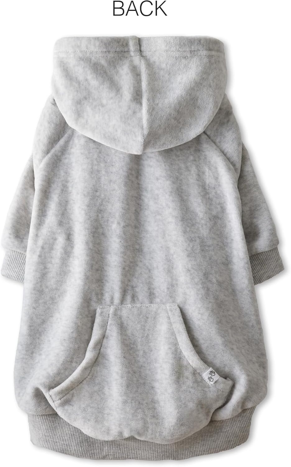 image:imagePet Passion Cooper II Organic Cotton Velour Dog Hoodie Pet Coat for Small Medium and Large Dogs Black XXSmall 47 lbsLight Heather Gray