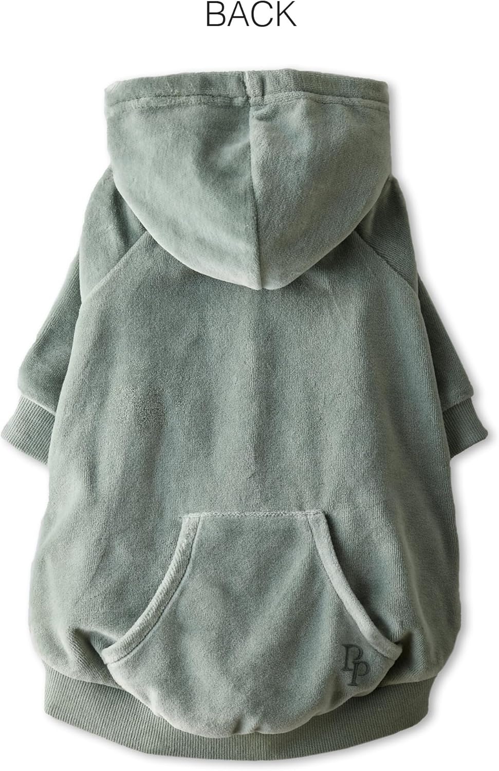 image:imagePet Passion Cooper II Organic Cotton Velour Dog Hoodie Pet Coat for Small Medium and Large Dogs Black XXSmall 47 lbsSage
