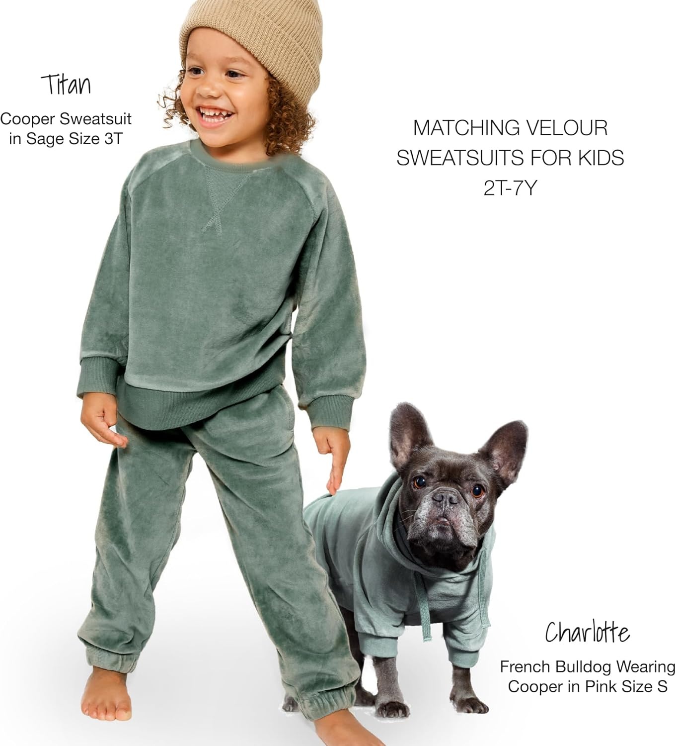 image:imagePet Passion Cooper II Organic Cotton Velour Dog Hoodie Pet Coat for Small Medium and Large Dogs Black XXSmall 47 lbsSage