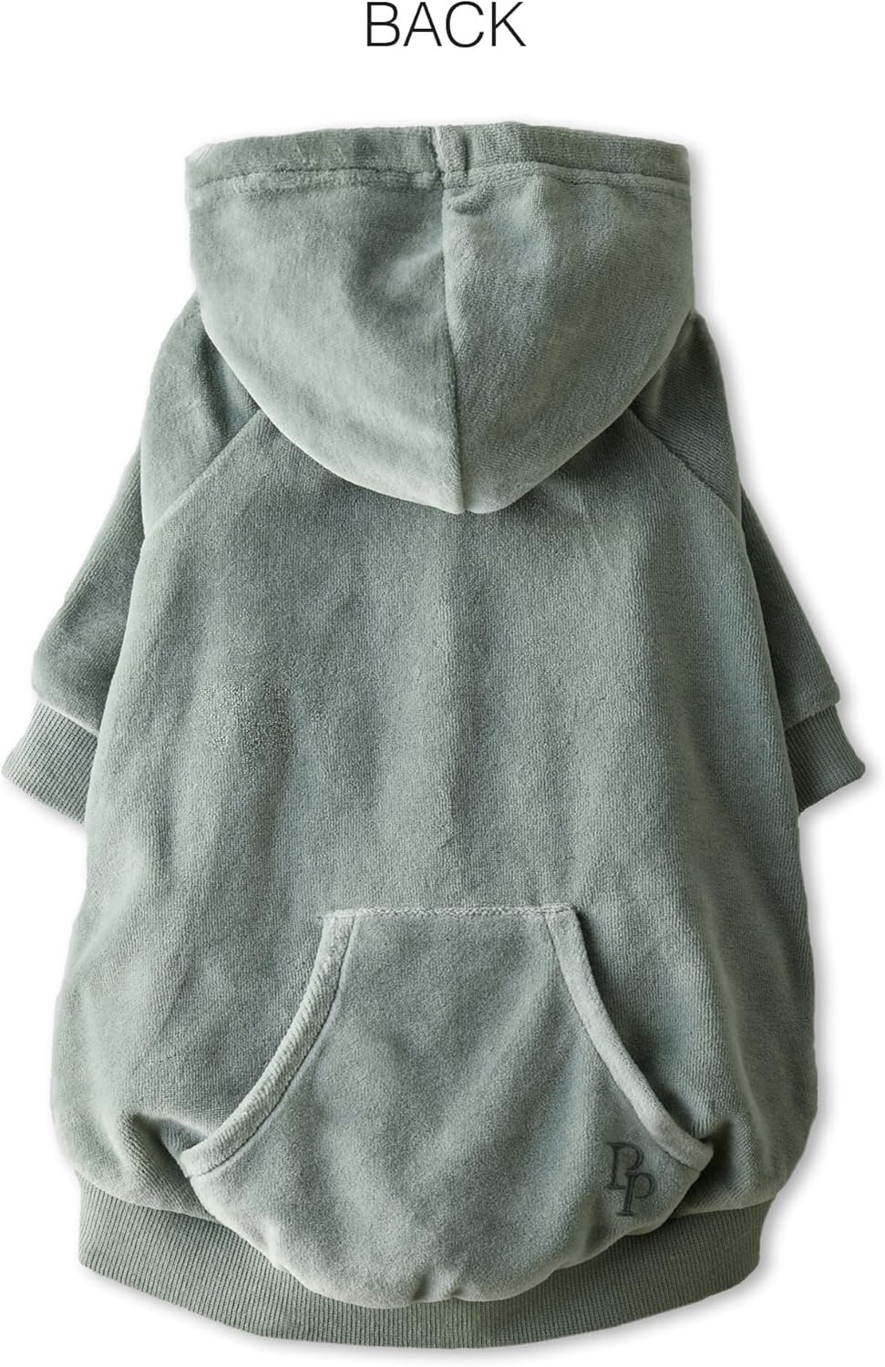 image:imagePet Passion Cooper II Organic Cotton Velour Dog Hoodie Pet Coat for Small Medium and Large Dogs Black XXSmall 47 lbsSage