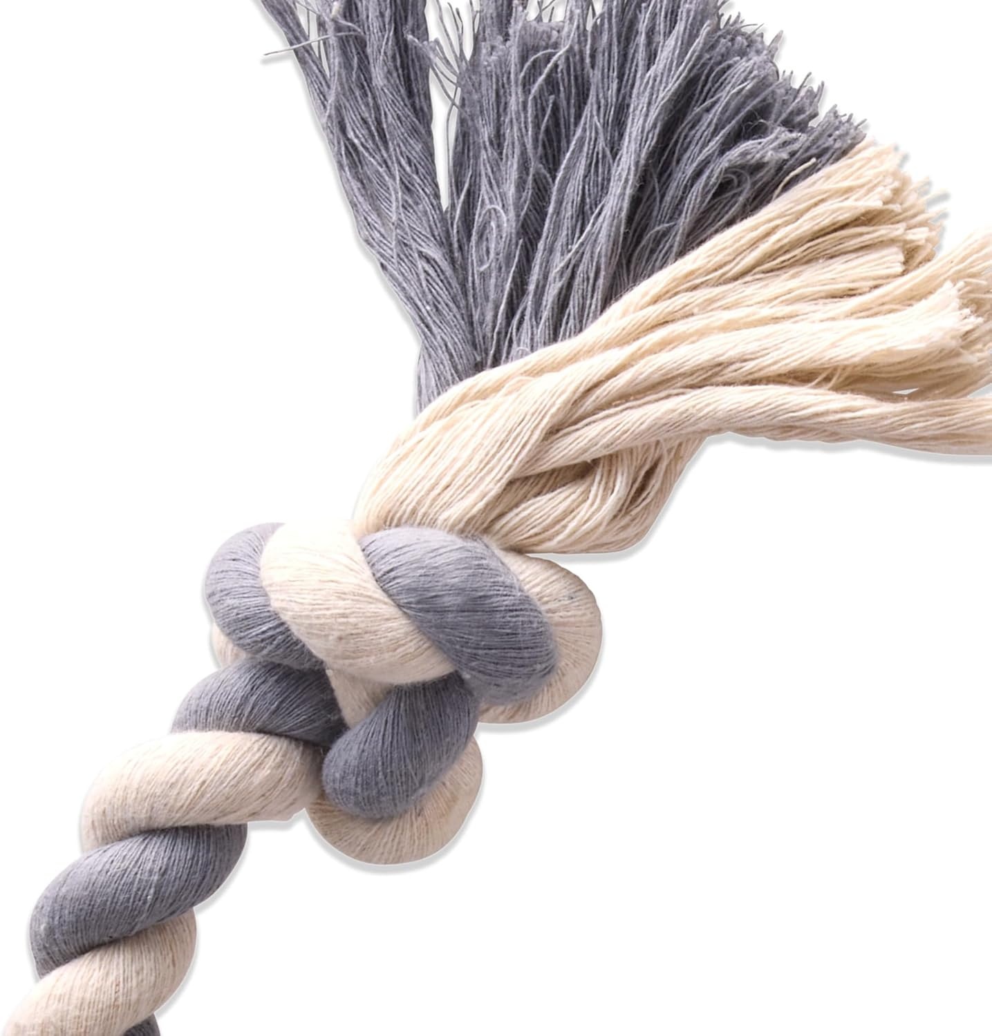 image:imagePet Passion Natural Rubber Tire and Organic Cotton Rope Pull and Chew Dog Toy for All Pet Breeds Black LargeGray