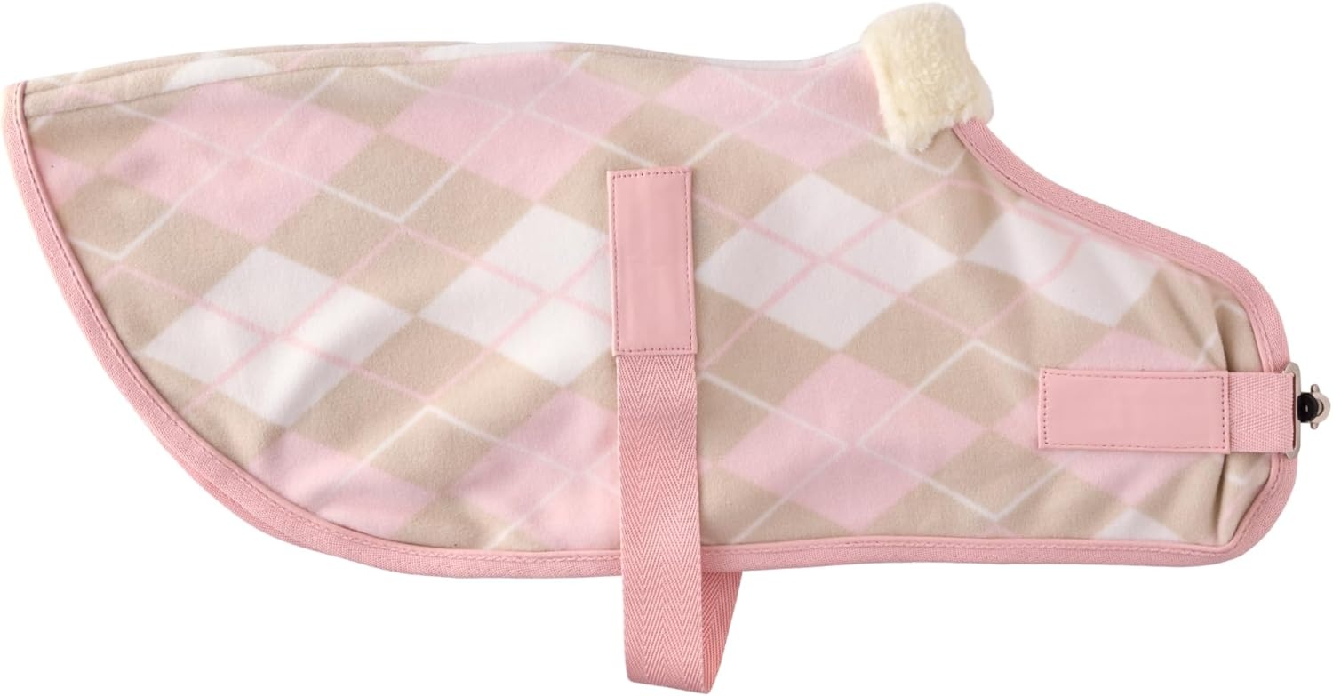 image:imagePet Passion Preston II The Polar Fleece Coat Recycled Polar Fleece Warm Dog Jacket for Cold Weather for Small Medium Large Dogs Black XLarge 5580 lbsPink Argyle