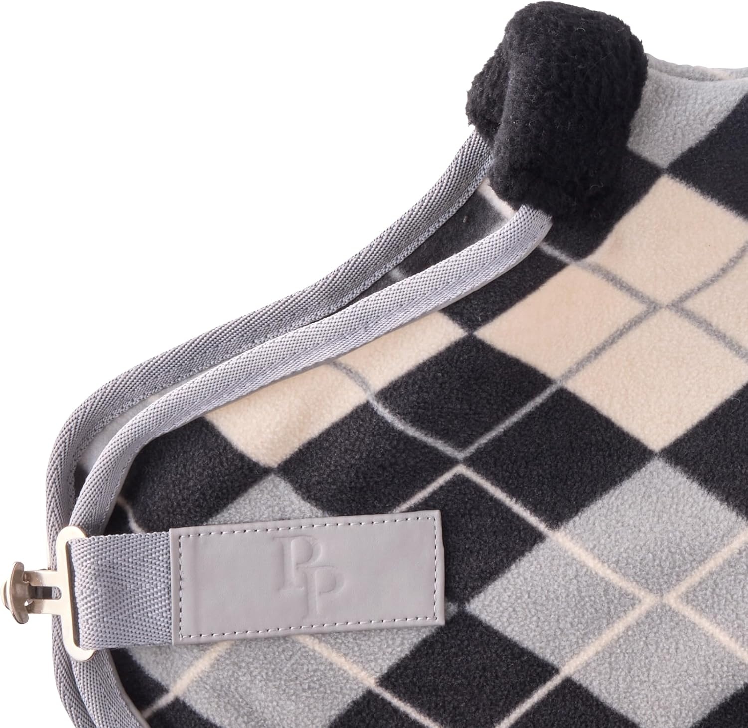 image:imagePet Passion Preston II The Polar Fleece Coat Recycled Polar Fleece Warm Dog Jacket for Cold Weather for Small Medium Large Dogs Black XLarge 5580 lbsGray Argyle