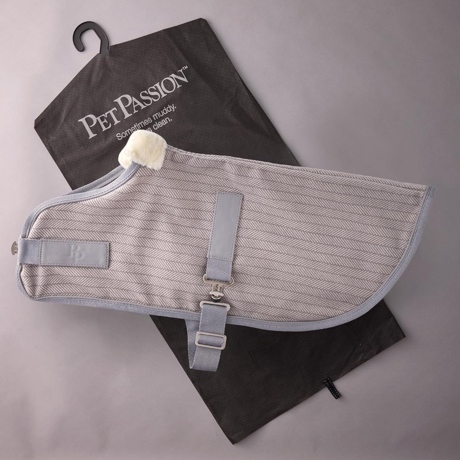 image:imagePet Passion Preston II The Polar Fleece Coat Recycled Polar Fleece Warm Dog Jacket for Cold Weather for Small Medium Large Dogs Black XLarge 5580 lbsDove Gray Herringbone
