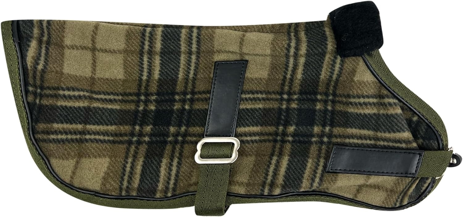 image:imagePet Passion Preston II The Polar Fleece Coat Recycled Polar Fleece Warm Dog Jacket for Cold Weather for Small Medium Large Dogs Black XLarge 5580 lbsOlive Chesterfield Plaid
