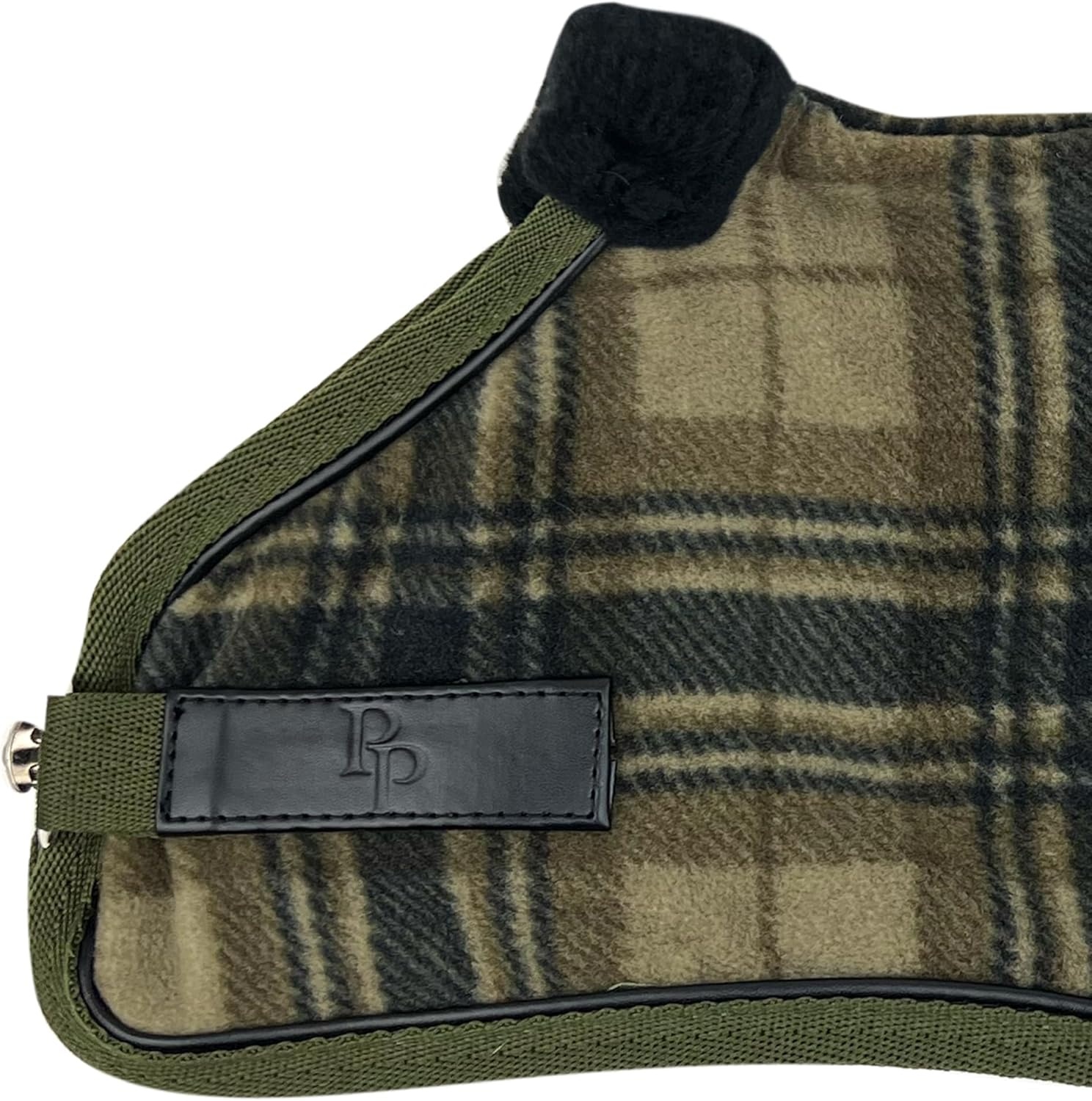 image:imagePet Passion Preston II The Polar Fleece Coat Recycled Polar Fleece Warm Dog Jacket for Cold Weather for Small Medium Large Dogs Black XLarge 5580 lbsOlive Chesterfield Plaid