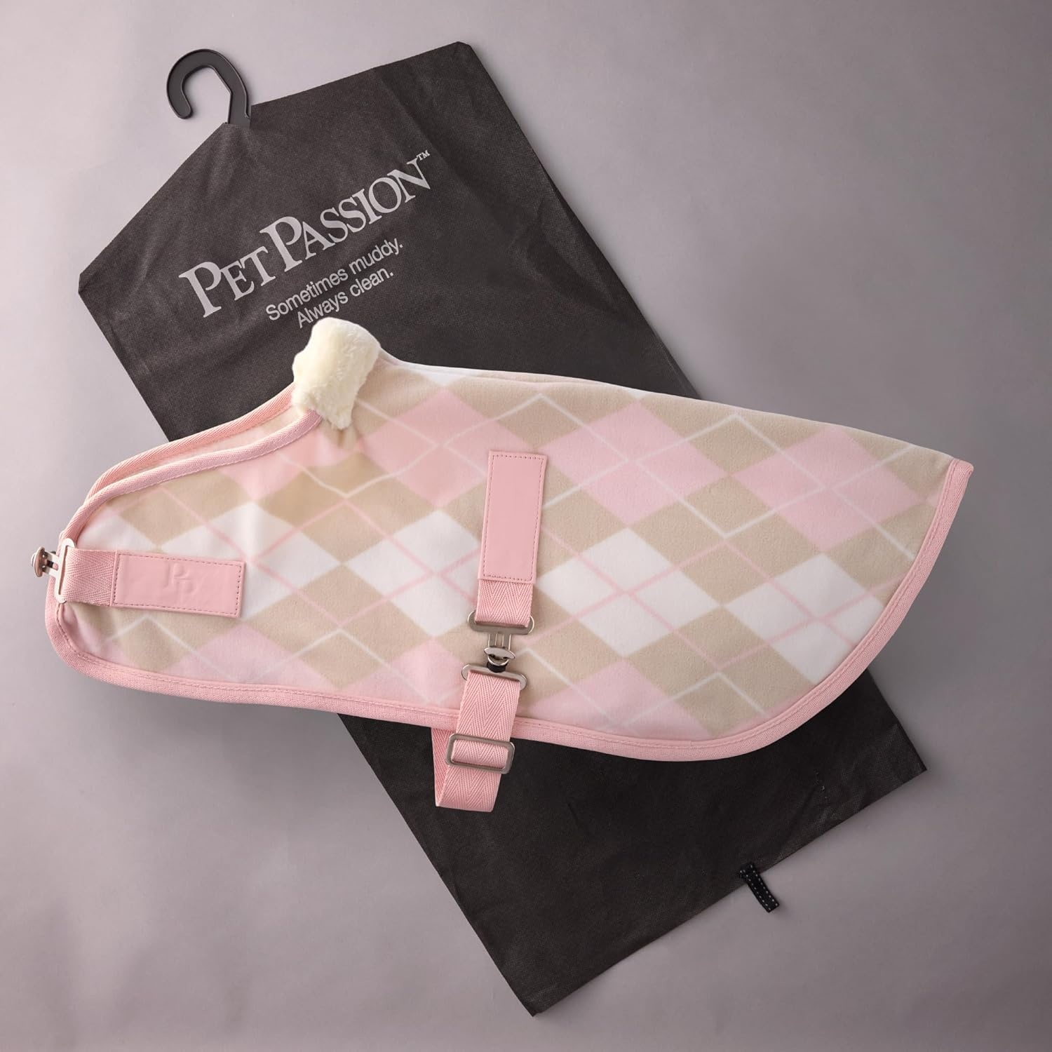 image:imagePet Passion Preston II The Polar Fleece Coat Recycled Polar Fleece Warm Dog Jacket for Cold Weather for Small Medium Large Dogs Black XLarge 5580 lbsPink Argyle