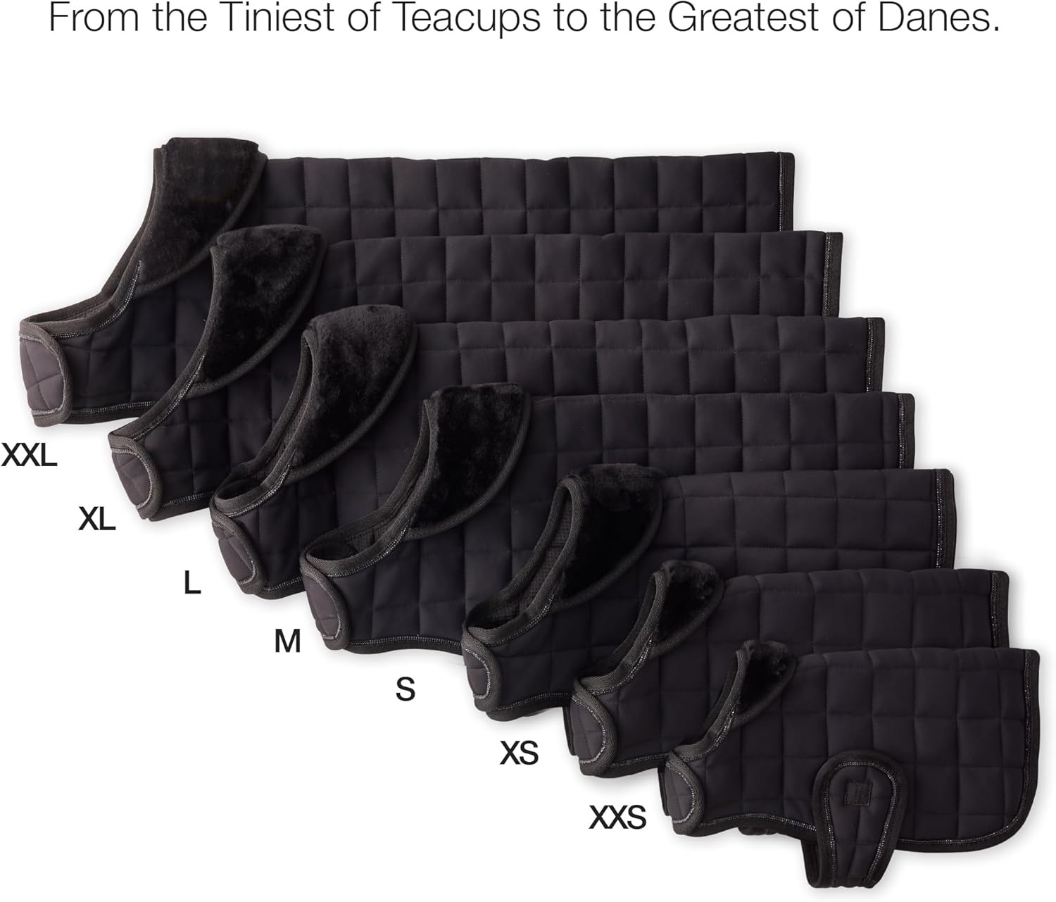 image:imagePet Passion Quilted Dog Coat Pet Jacket with Crystal Bling for Small Medium and Large Dogs Black LargeBlack Bling