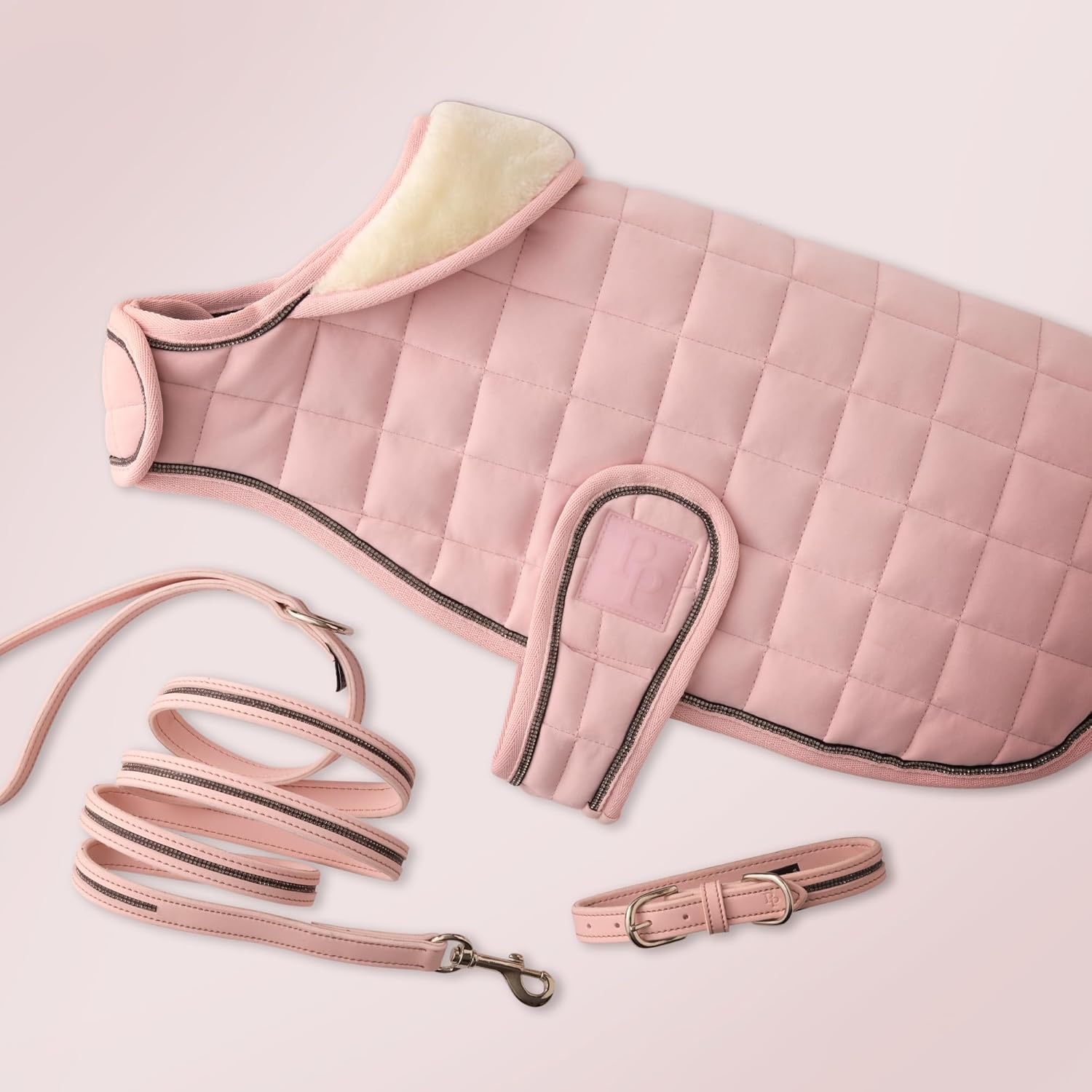 image:imagePet Passion Quilted Dog Coat Pet Jacket with Crystal Bling for Small Medium and Large Dogs Black LargeBlush