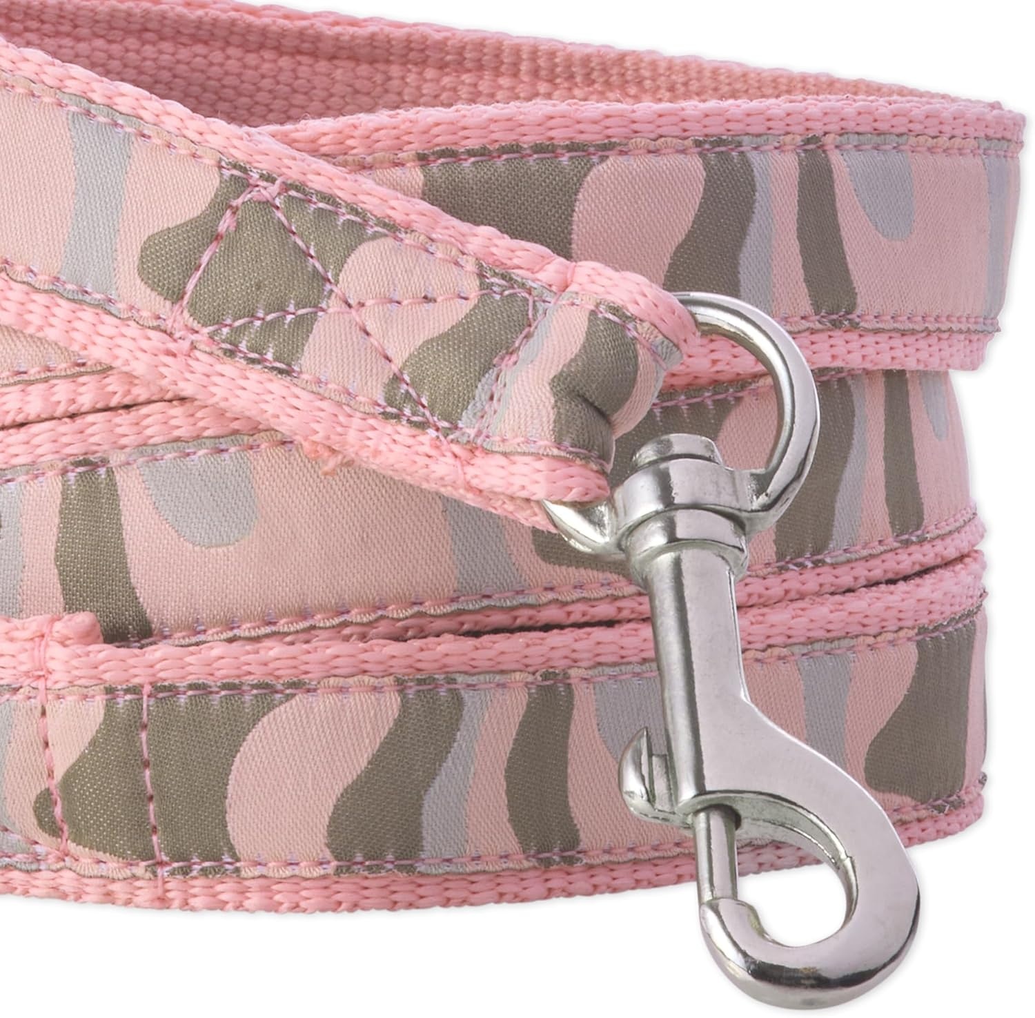 image:imagePet Passion Recycled Ribbon Dog Leash 7 Ft for All Pet Breeds Black One SizeCamoPink
