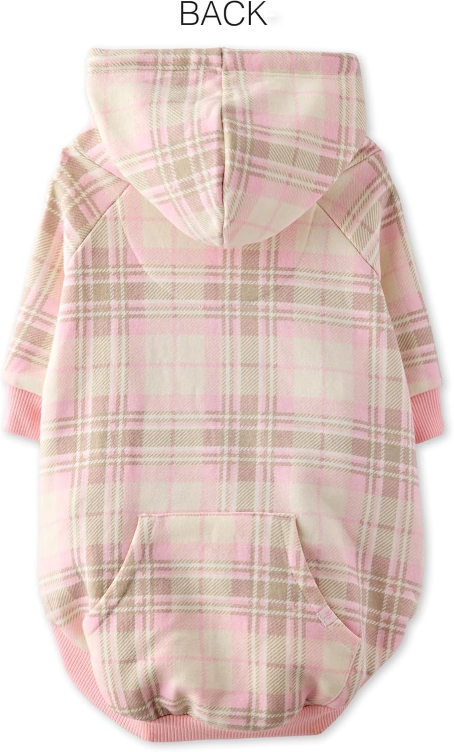 image:imagePet Passion Rocky II The Extra Comfy Hoodie Organic Cotton and Recycled Poly Dog Hoodie Pet Coat Sweater for Small Medium Large Dogs Black Sand Plaid SmallPink Chesterfield Plaid