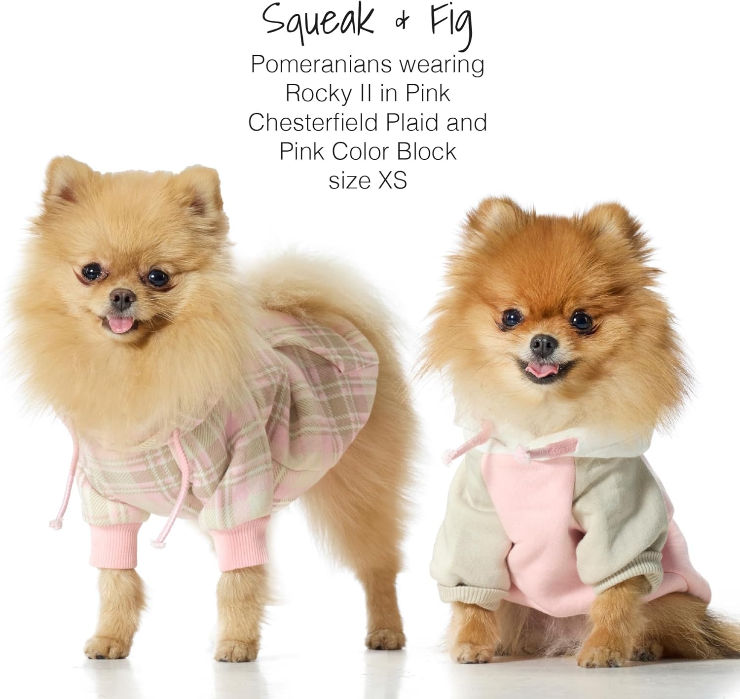 image:imagePet Passion Rocky II The Extra Comfy Hoodie Organic Cotton and Recycled Poly Dog Hoodie Pet Coat Sweater for Small Medium Large Dogs Black Sand Plaid SmallPink Color Block