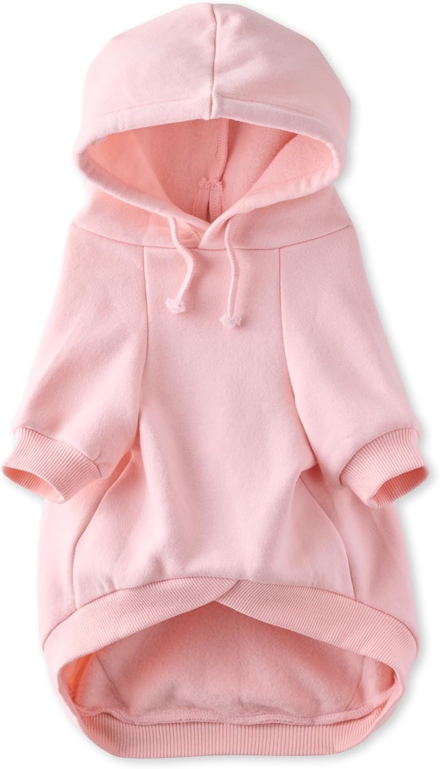 image:imagePet Passion Rocky II The Extra Comfy Hoodie Organic Cotton and Recycled Poly Dog Hoodie Pet Coat Sweater for Small Medium Large Dogs Black Sand Plaid SmallPink